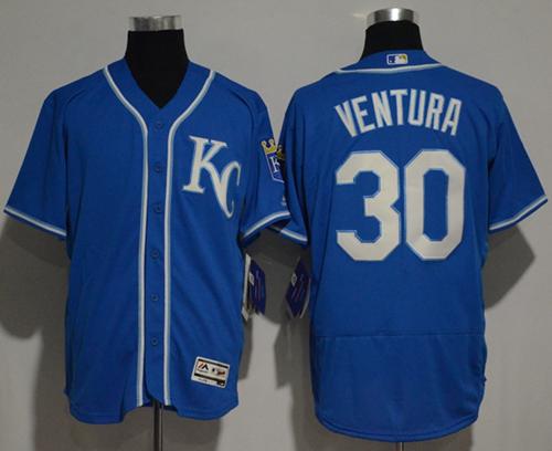 Royals #30 Yordano Ventura Royal Blue Flexbase Authentic Collection Stitched MLB Jersey
